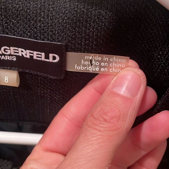 Karl Lagerfield Paris woman black and white tweed jacket - Picture 8 of 16